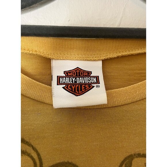 Harley Davidson Mustard Yellow Rose‎ Thorn Graphic Tee Shirt Size Large - Picture 5 of 9